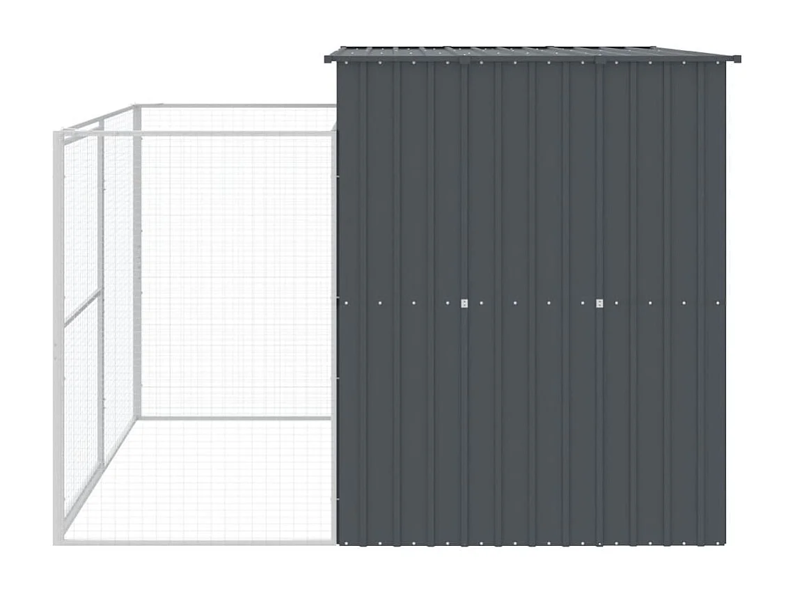 Niche pour chien avec cour anthracite 214x253x181 cm