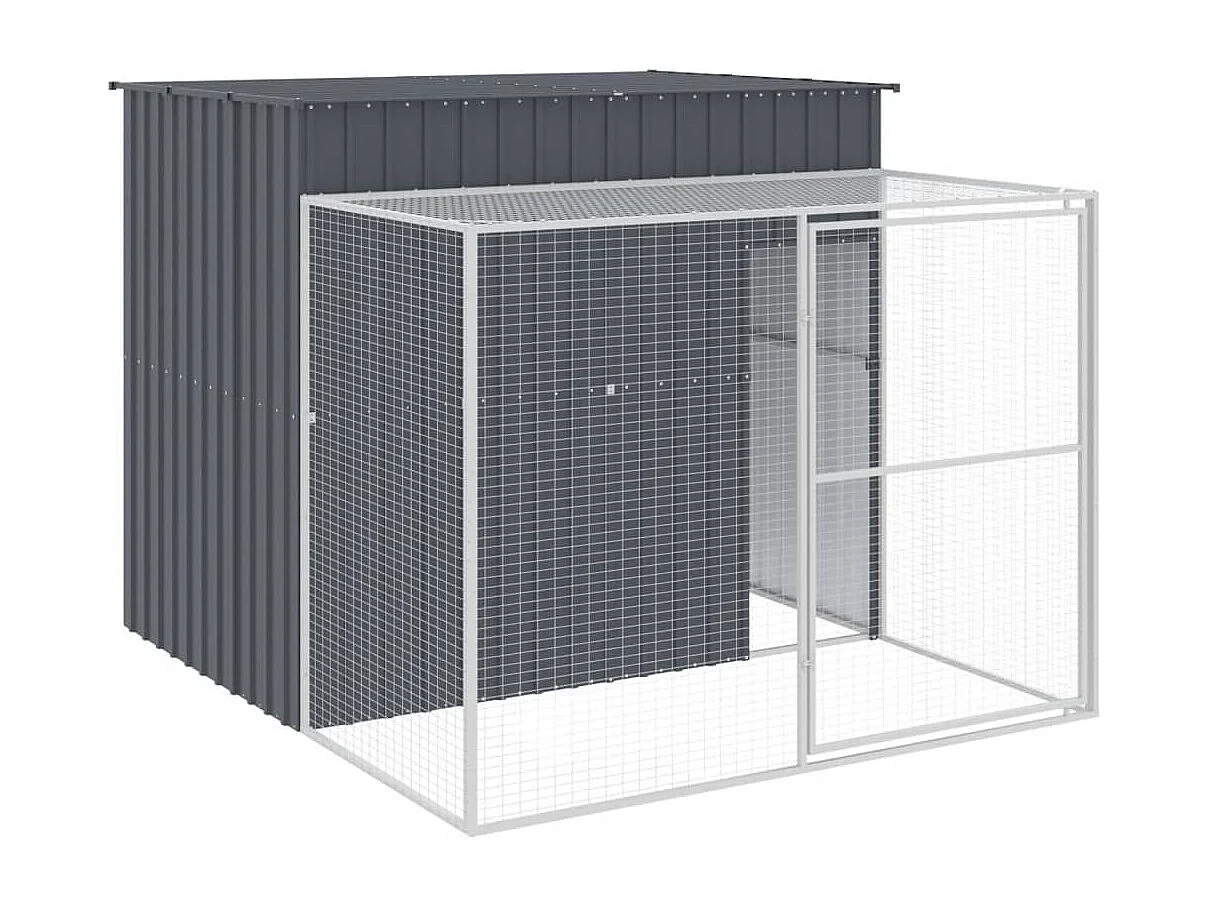 Niche pour chien avec cour anthracite 214x253x181 cm