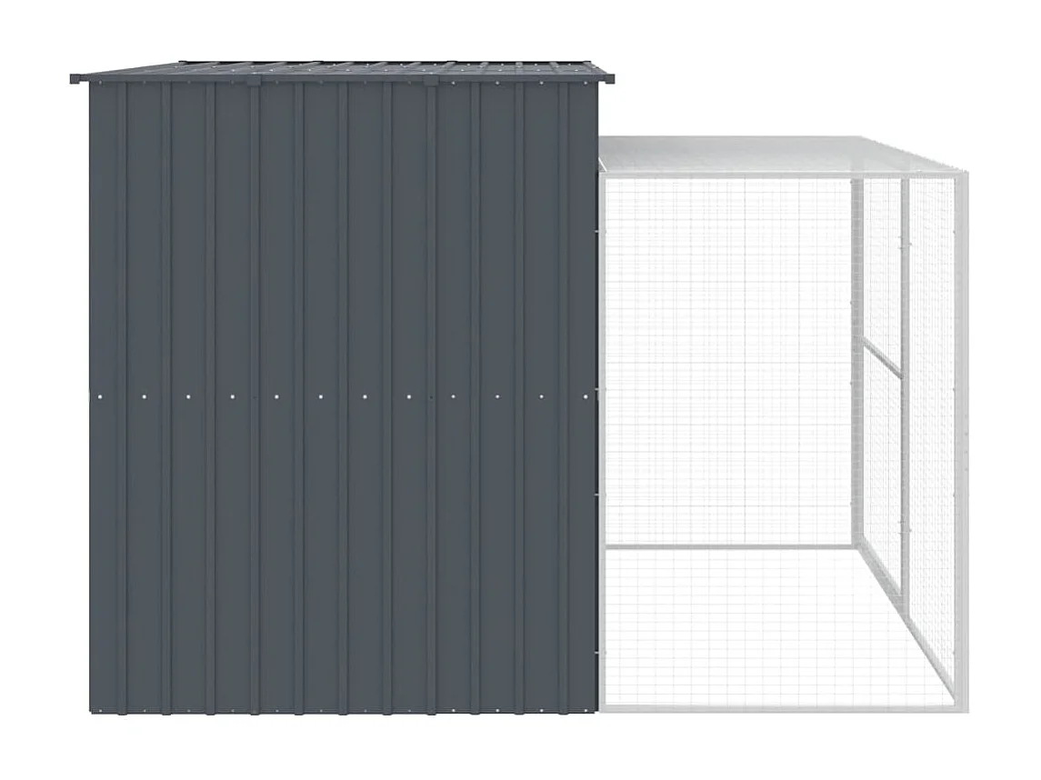 Niche pour chien avec cour anthracite 214x253x181 cm