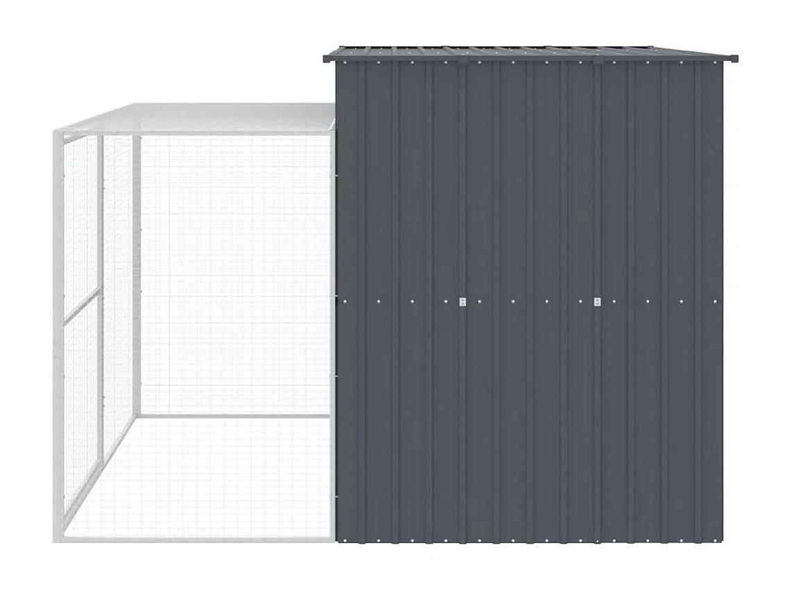 Niche pour chien avec cour anthracite 214x253x181 cm