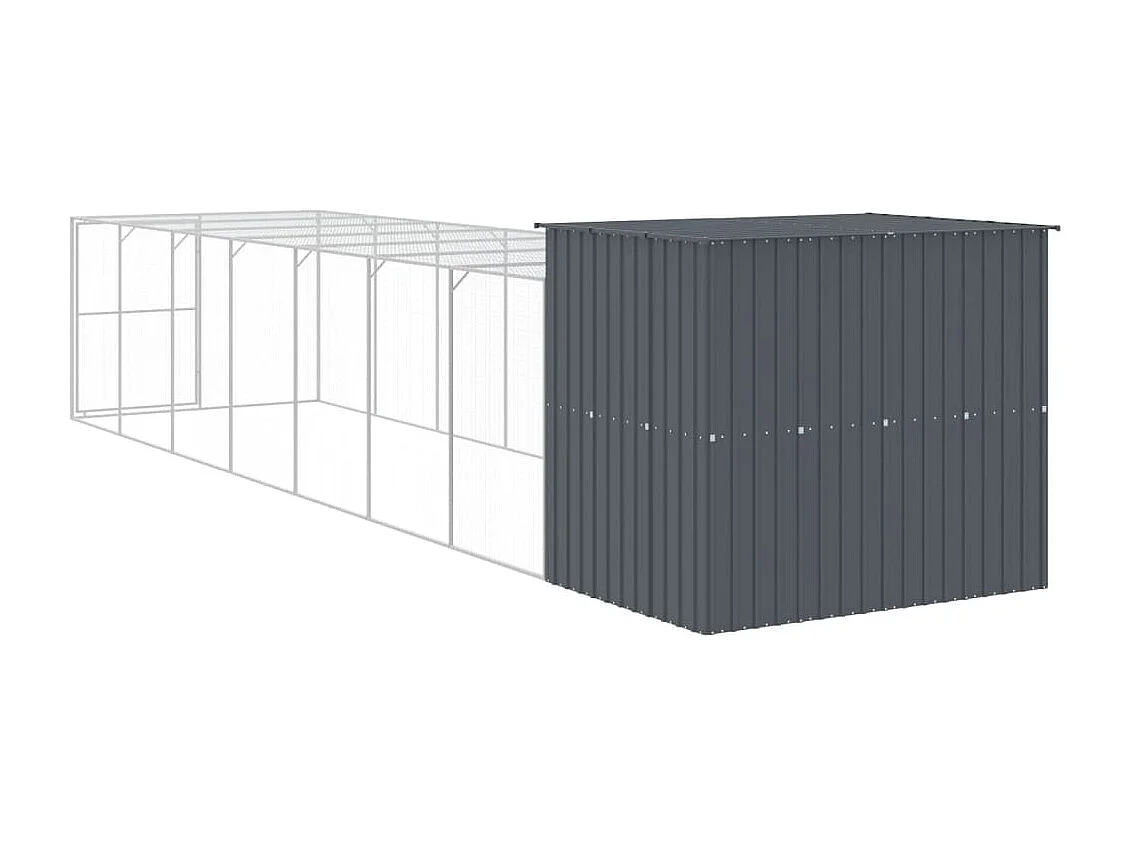 Niche pour chien avec cour anthracite 214x865x181 cm