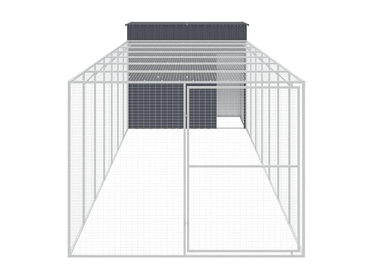 Niche pour chien avec cour anthracite 214x865x181 cm