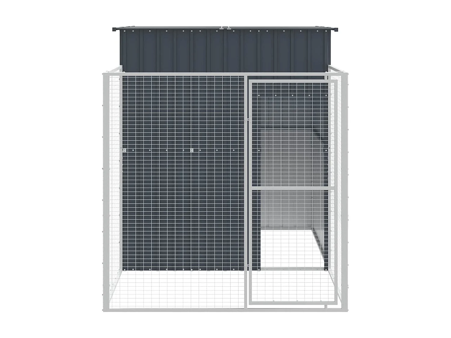 Niche pour chien avec cour anthracite 165x251x181 cm