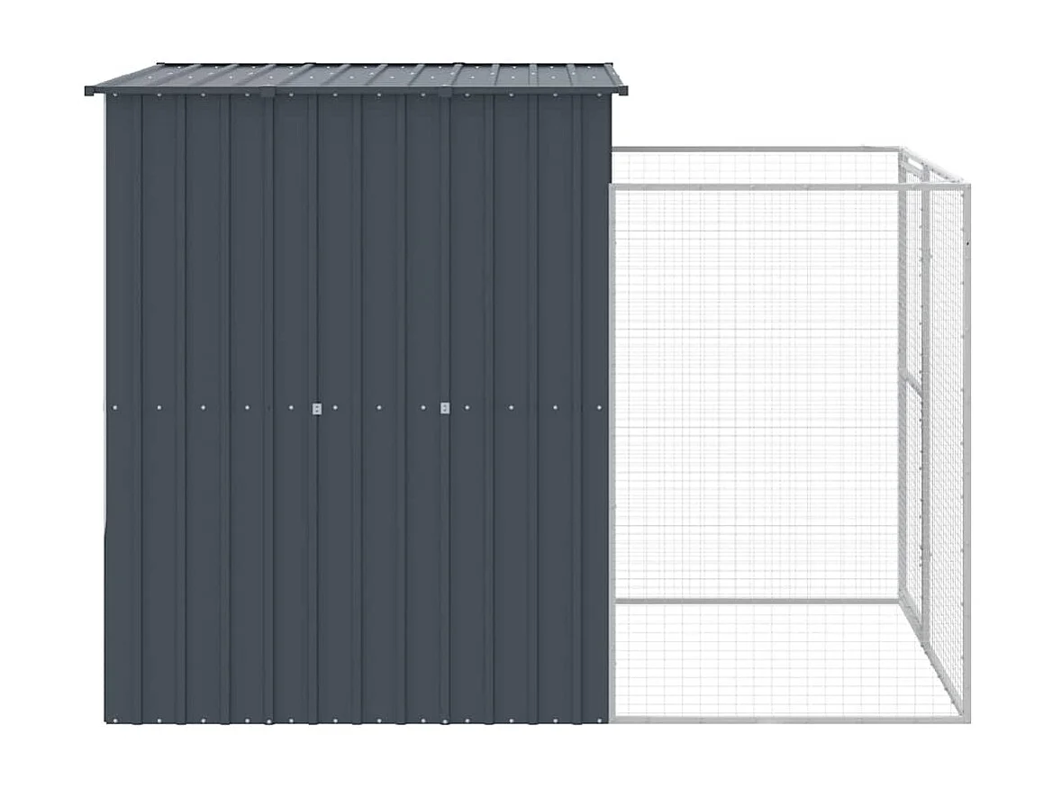 Niche pour chien avec cour anthracite 165x251x181 cm