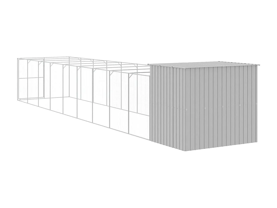 Niche pour chien avec cour gris clair 214x1069x181 cm