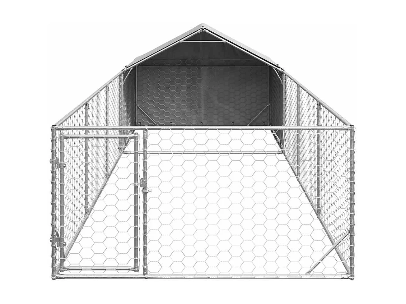 Niche d'extérieur pour chien enclos 7x2x1,5 m acier galvanisé