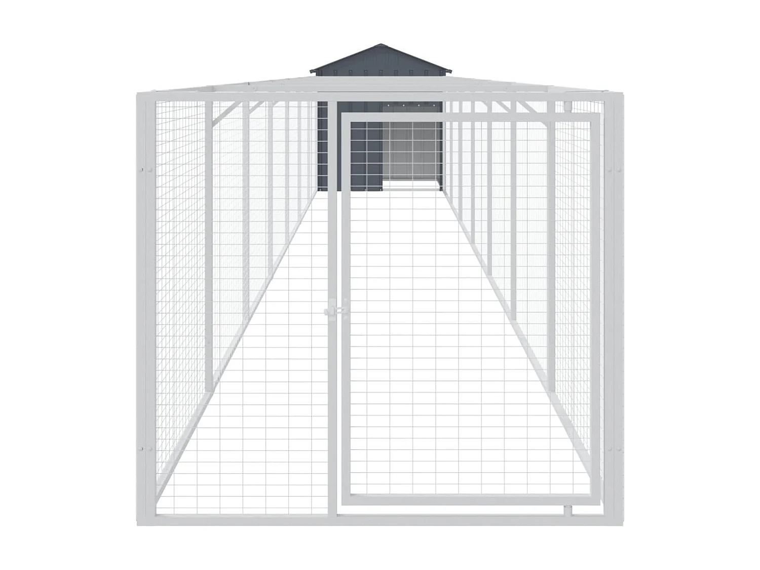 Niche pour chien avec toit anthracite acier galvanisé