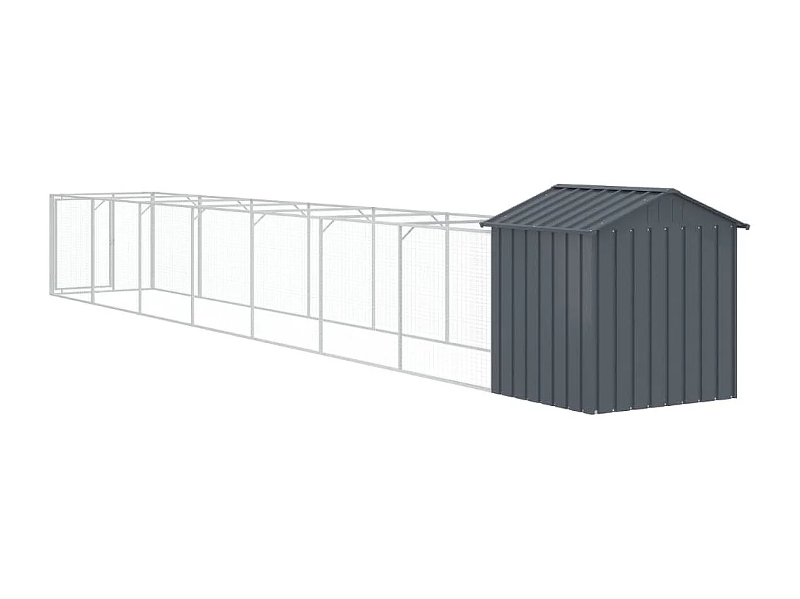 Niche pour chien avec toit anthracite acier galvanisé