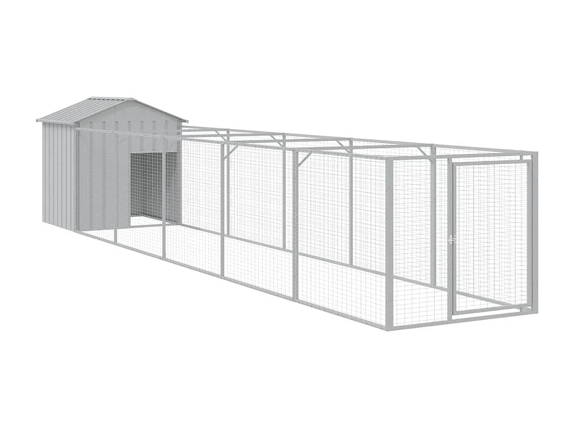 Niche pour chien avec toit gris clair acier galvanisé