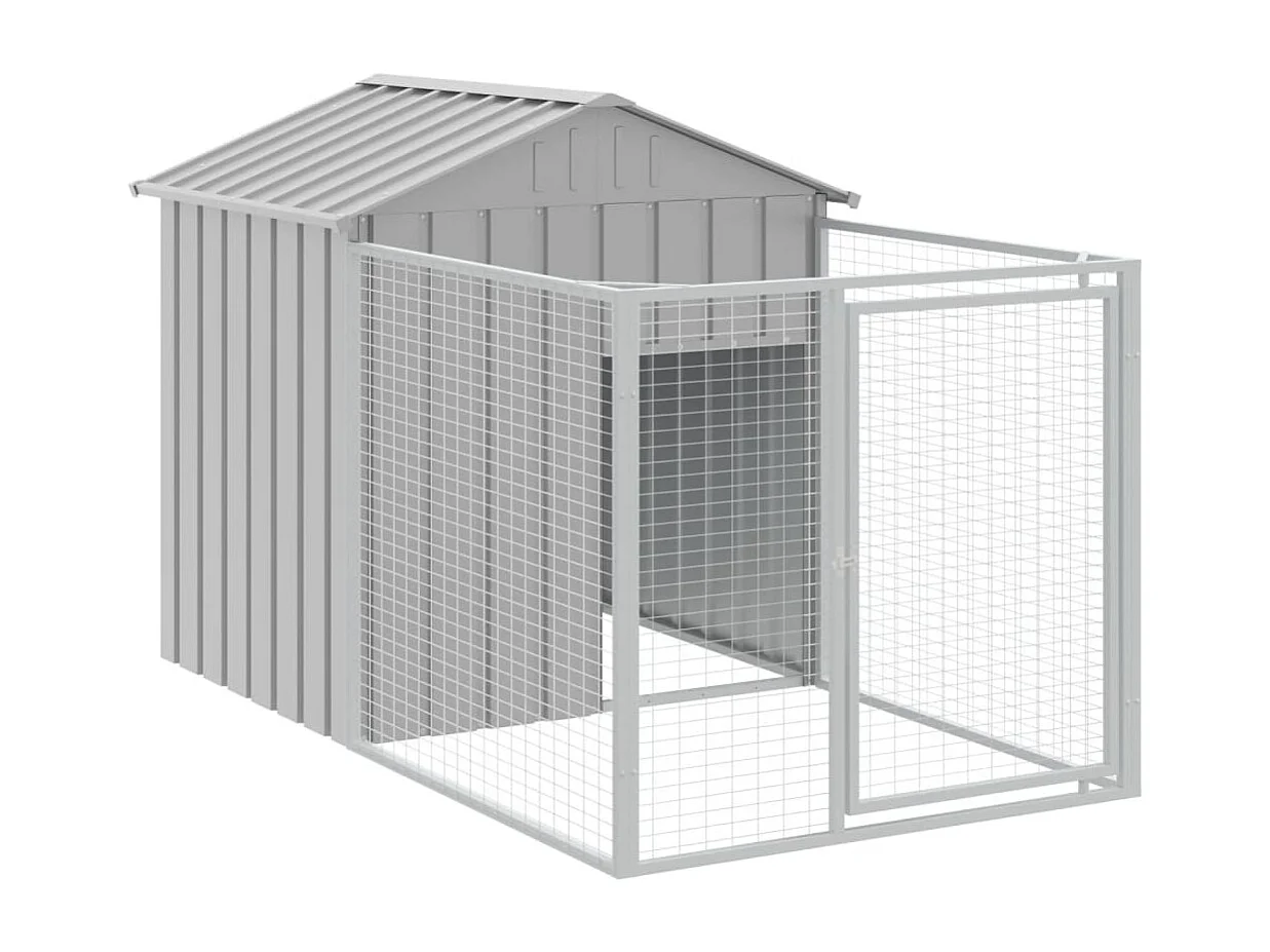 Niche pour chien avec toit gris clair acier galvanisé