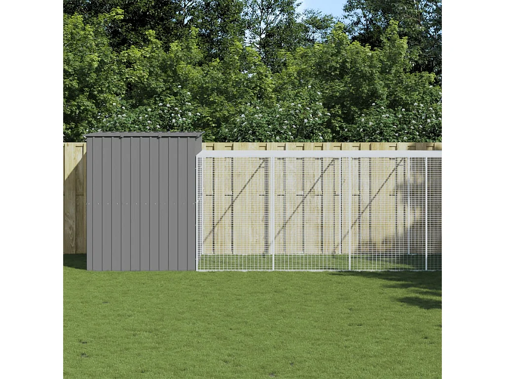 Niche pour chien avec cour gris clair 214x1273x181 cm