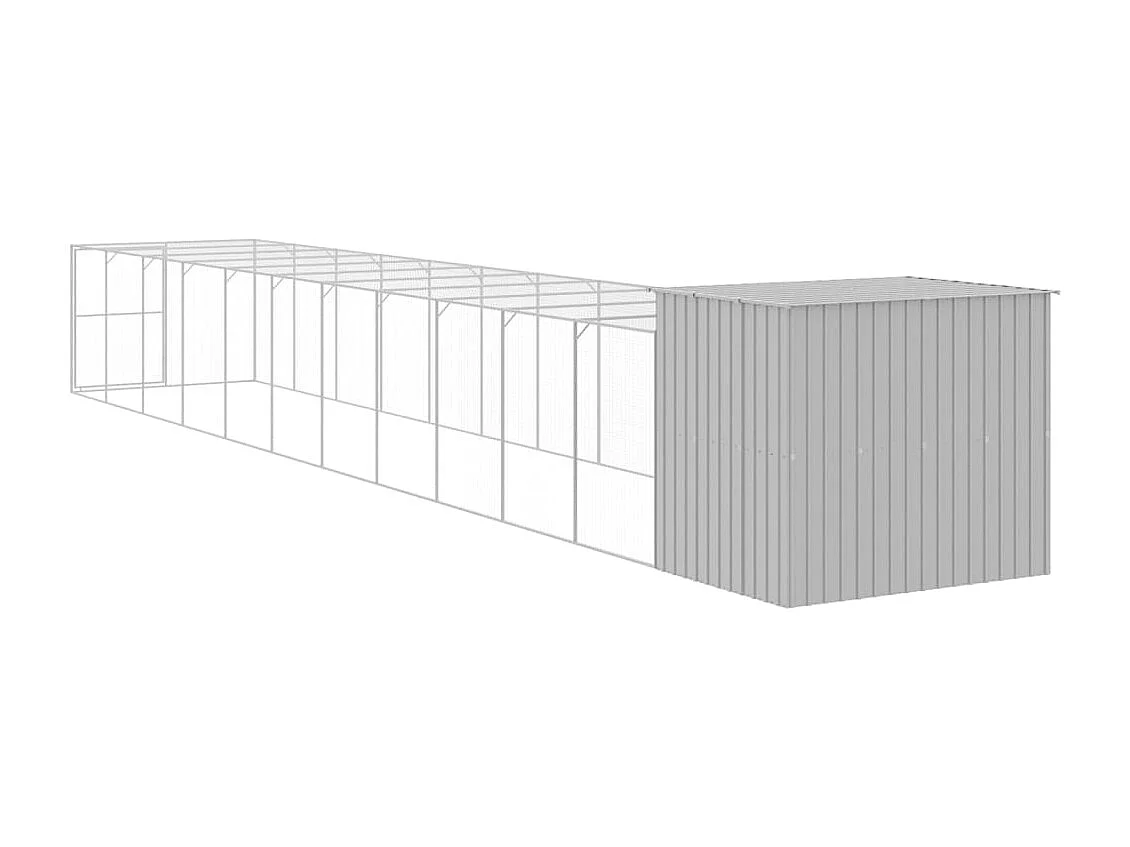 Niche pour chien avec cour gris clair 214x1273x181 cm