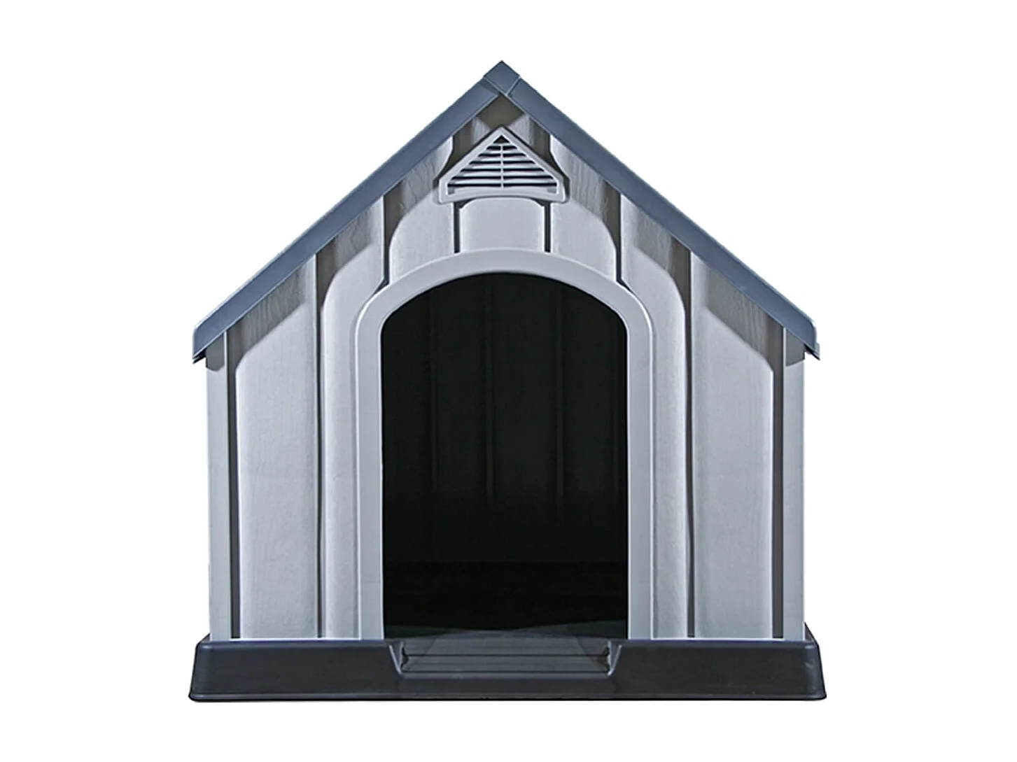 Casota para cão 92x87x91 cm plástico cinzento
