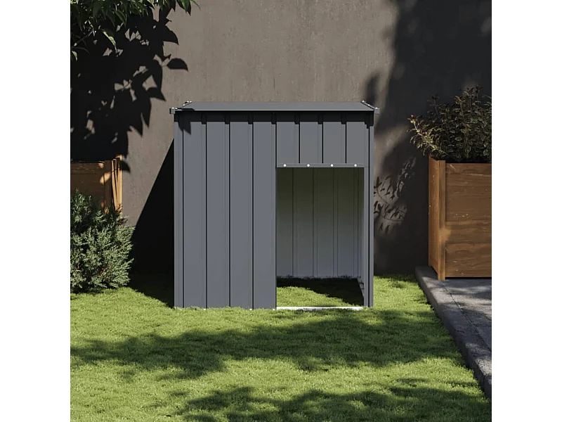 Niche pour chien avec toit Anthracite 110 x 103 x 109 cm Acier galvanisé