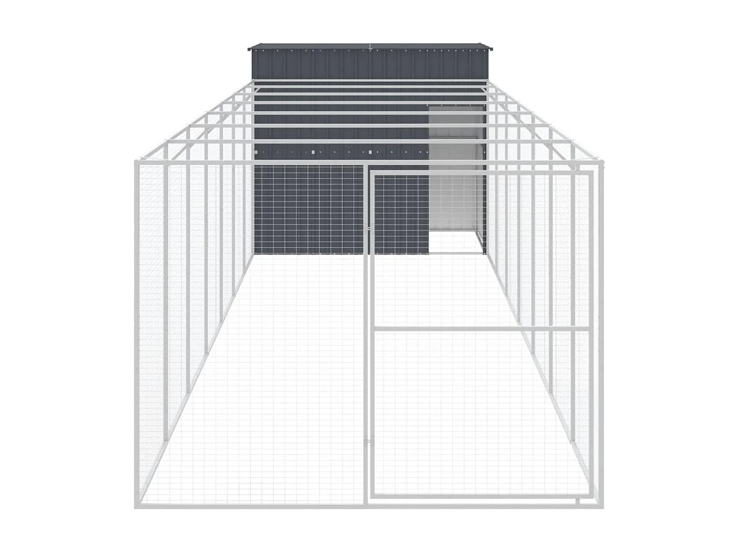 Niche pour chien avec cour anthracite 214x865x181 cm