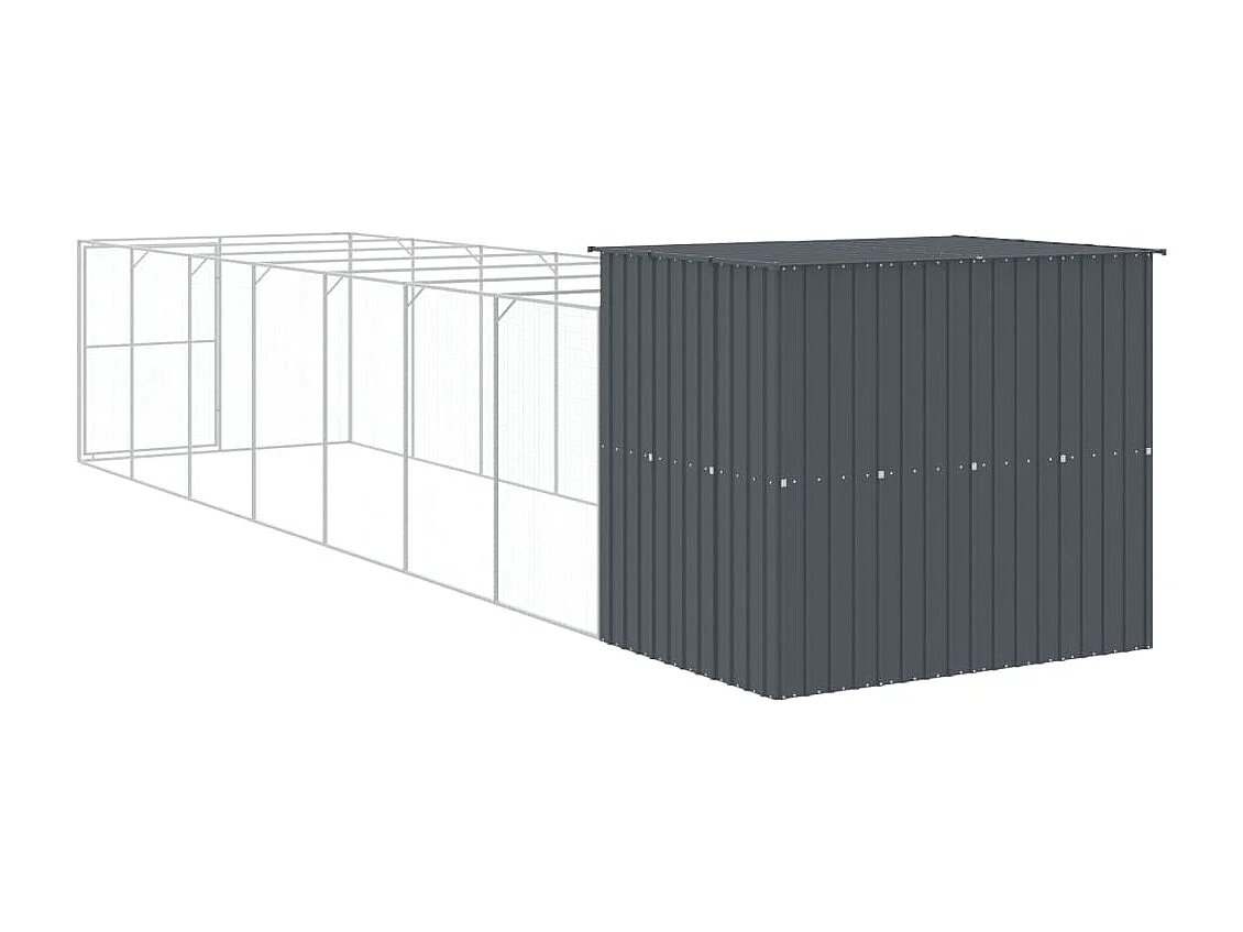 Niche pour chien avec cour anthracite 214x865x181 cm