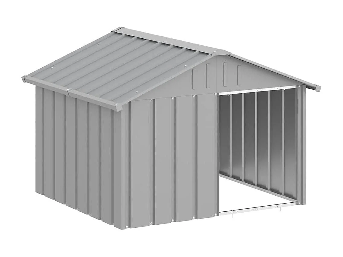 Niche pour chien Gris 116,5x103x81,5 cm Acier galvanisé