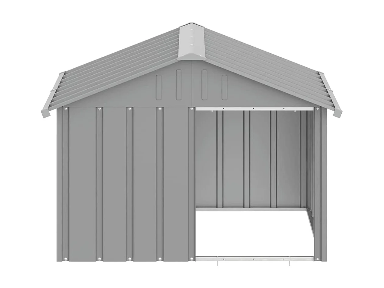 Niche pour chien Gris 116,5x103x81,5 cm Acier galvanisé