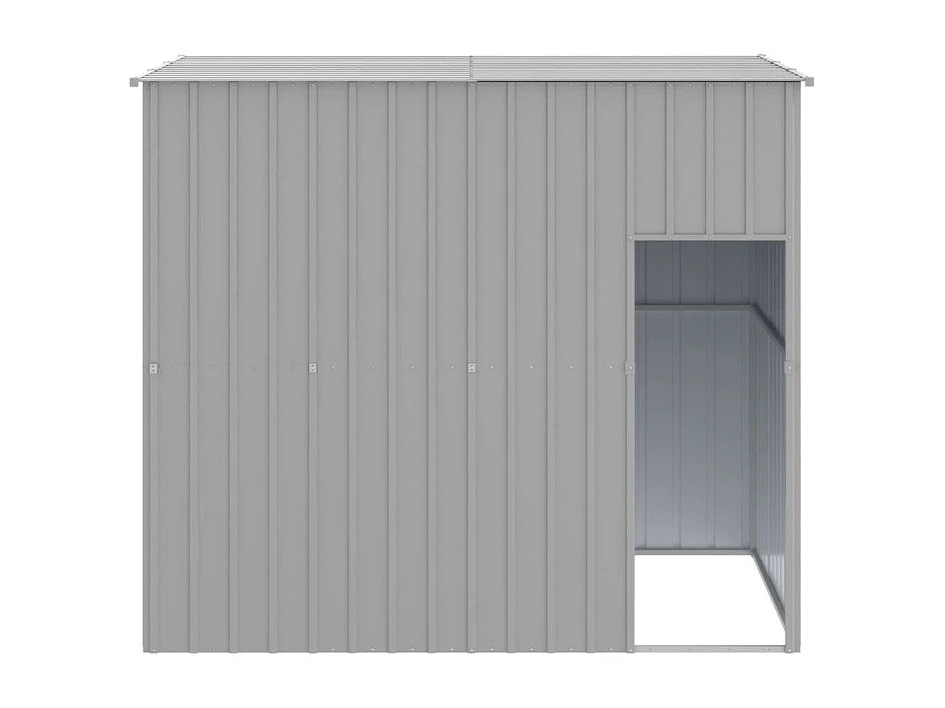 Caseta perros tejado acero galvanizado gris claro 214x153x181cm