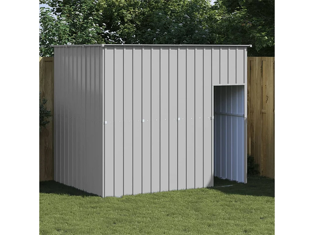 Niche pour chien avec toit gris clair acier galvanisé