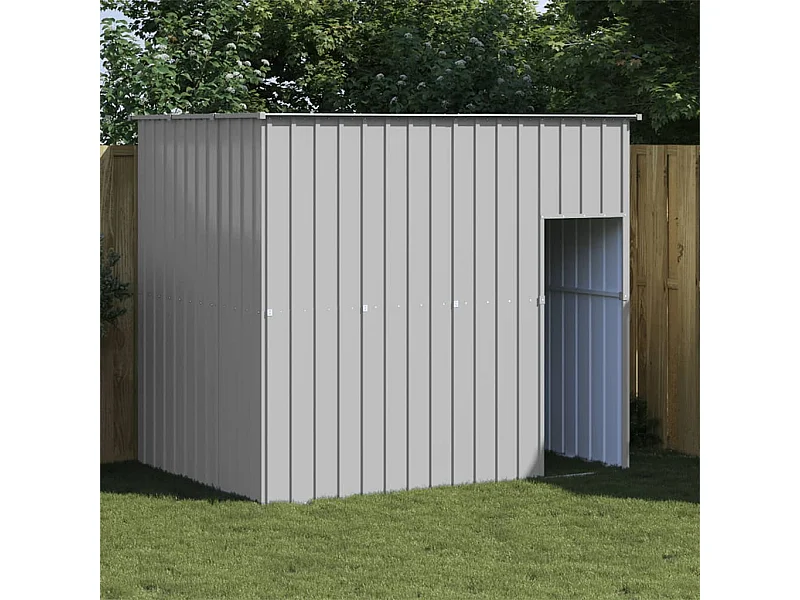 Niche pour chien avec toit gris clair acier galvanisé