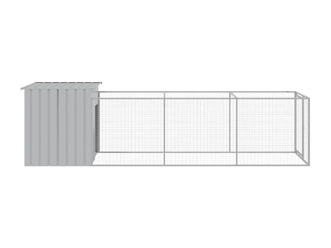 Caseta perros corral acero galvanizado gris claro 110x405x110cm