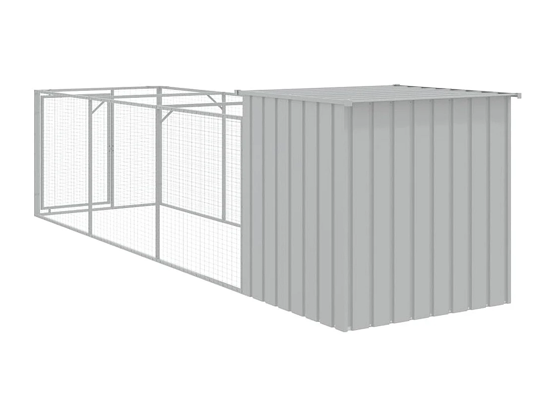 Niche pour chien avec cour gris clair 110x405x110 cm