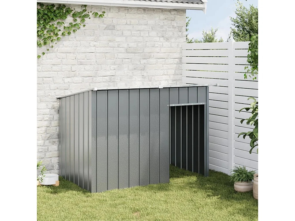 Niche pour chien avec toit anthracite acier galvanisé