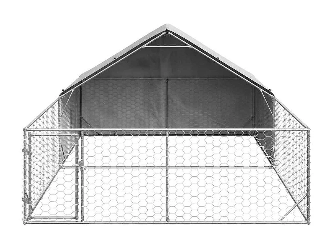 Niche d'extérieur pour chien enclos 5x3x1,9 m acier galvanisé