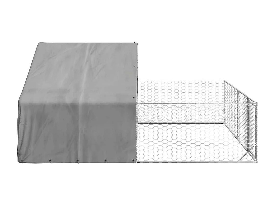 Niche d'extérieur pour chien enclos 5x3x1,9 m acier galvanisé