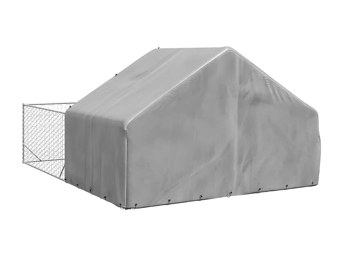 Niche d'extérieur pour chien enclos 5x3x1,9 m acier galvanisé