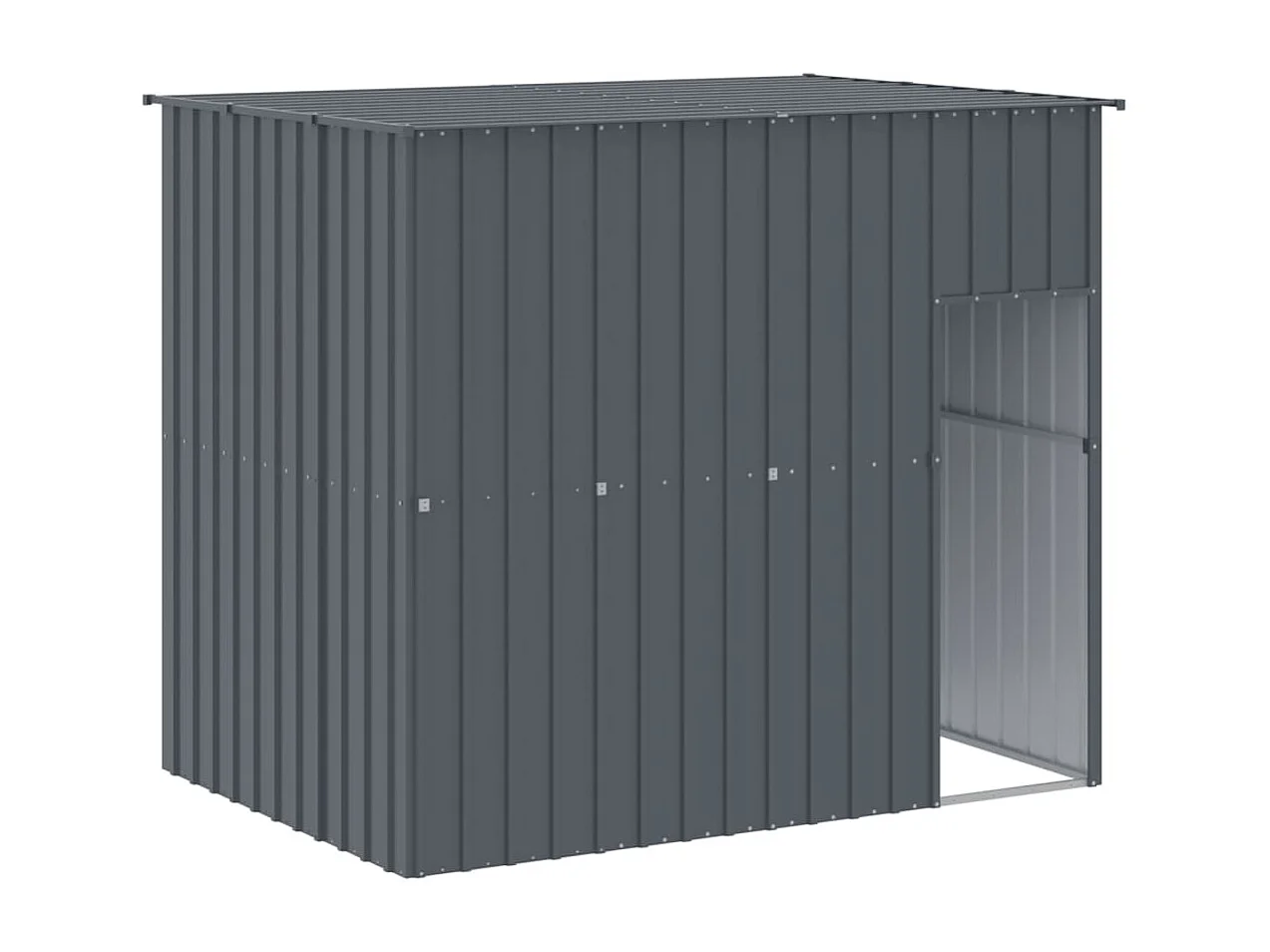 Caseta perros con tejado acero galvanizado gris 214x153x181 cm