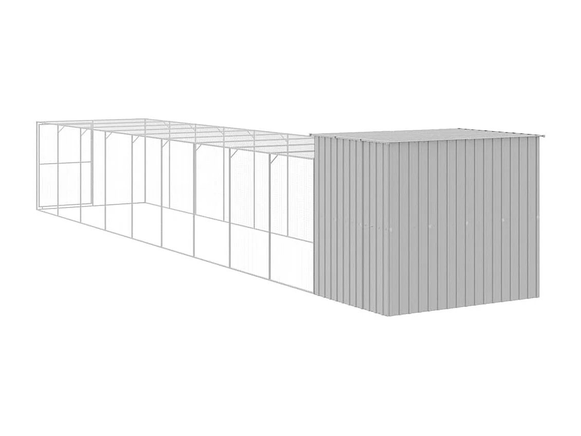 Niche pour chien avec cour gris clair 214x1069x181 cm