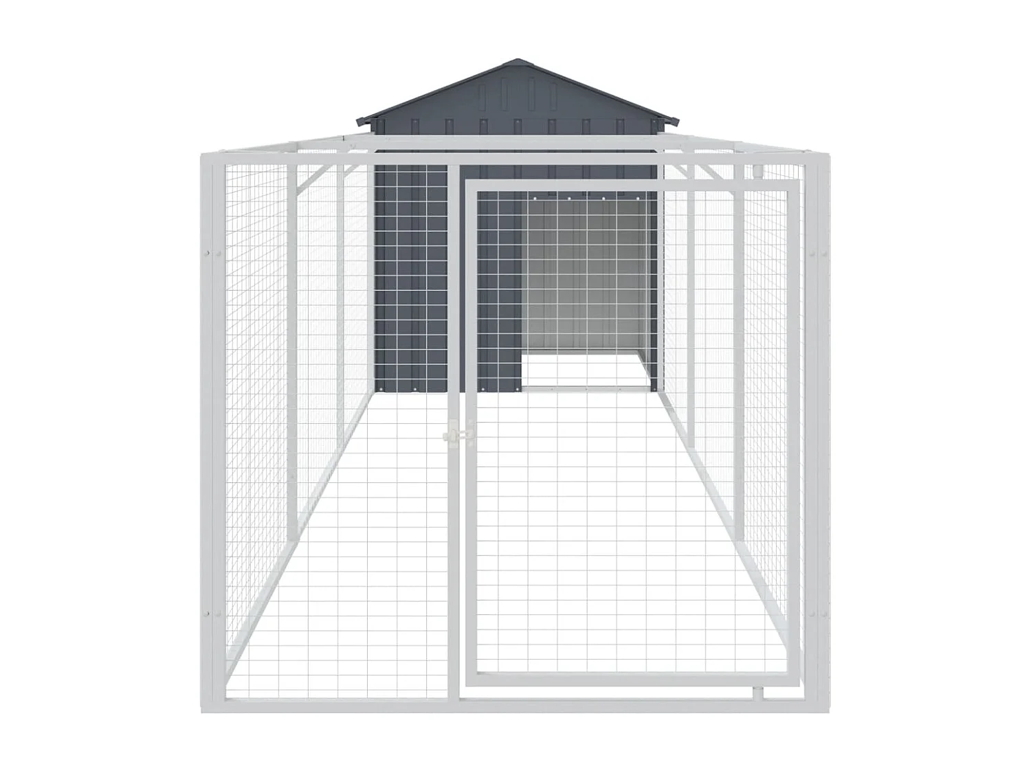 Niche pour chien avec toit anthracite acier galvanisé