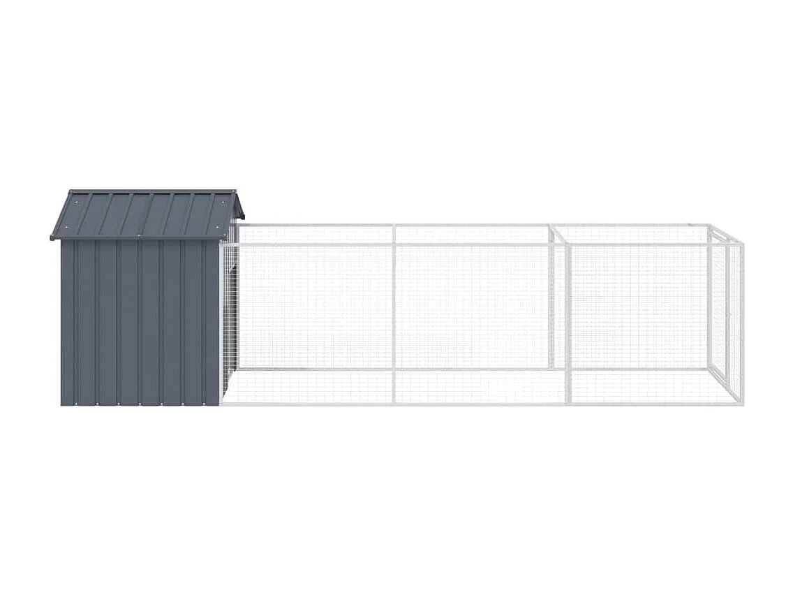Niche pour chien avec toit anthracite acier galvanisé