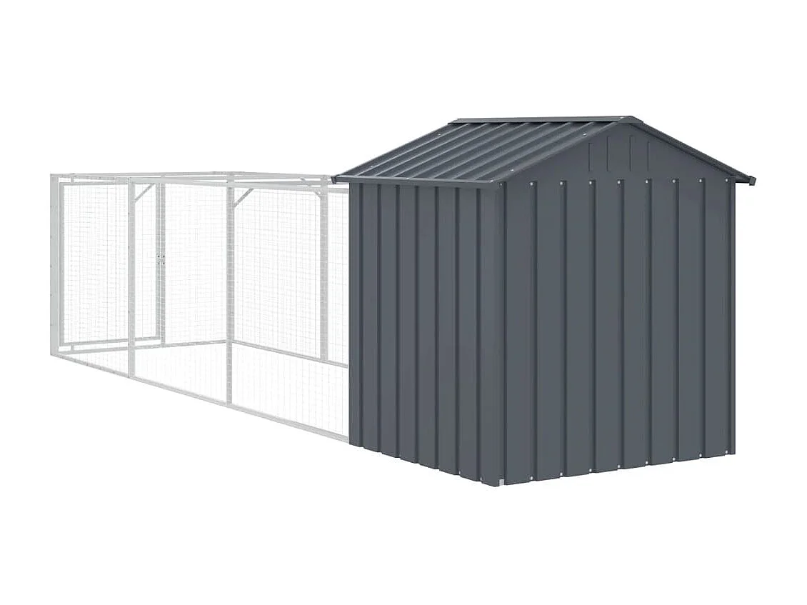 Niche pour chien avec toit anthracite acier galvanisé