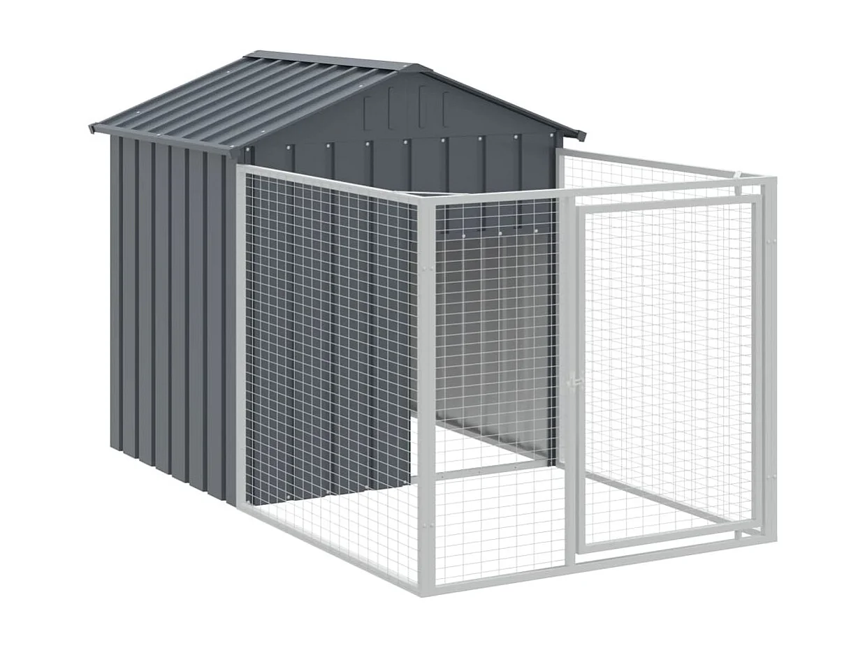 Niche pour chien avec toit anthracite acier galvanisé