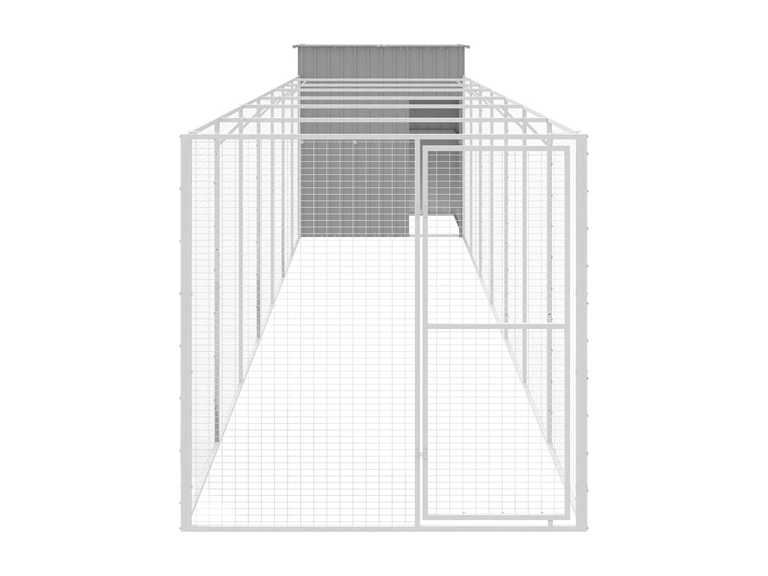 Caseta perros corral acero galvanizado gris claro 165x863x181cm
