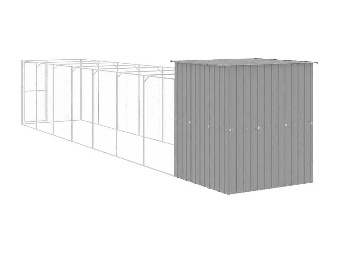 Caseta perros corral acero galvanizado gris claro 165x863x181cm