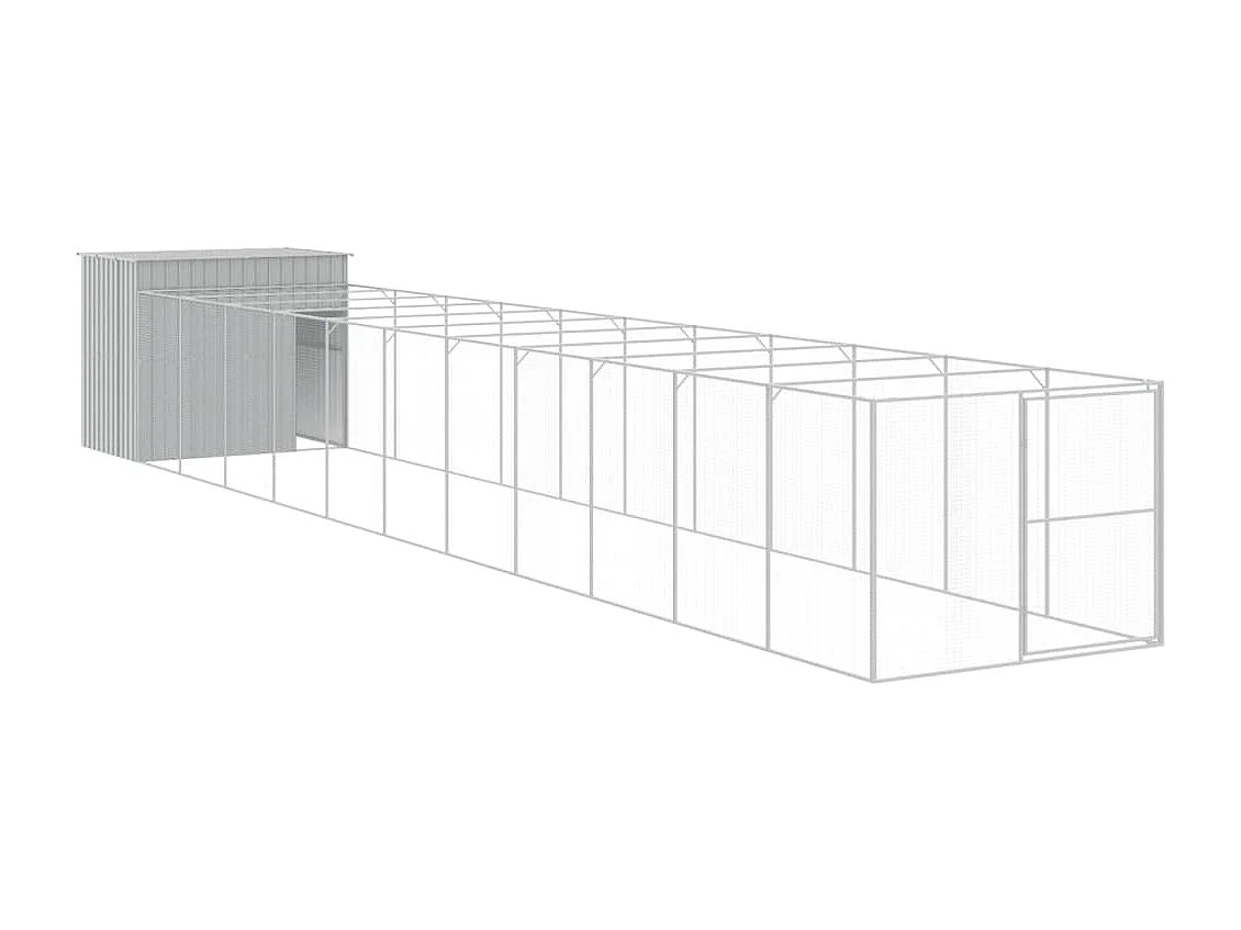 Niche pour chien avec cour gris clair 214x1273x181 cm