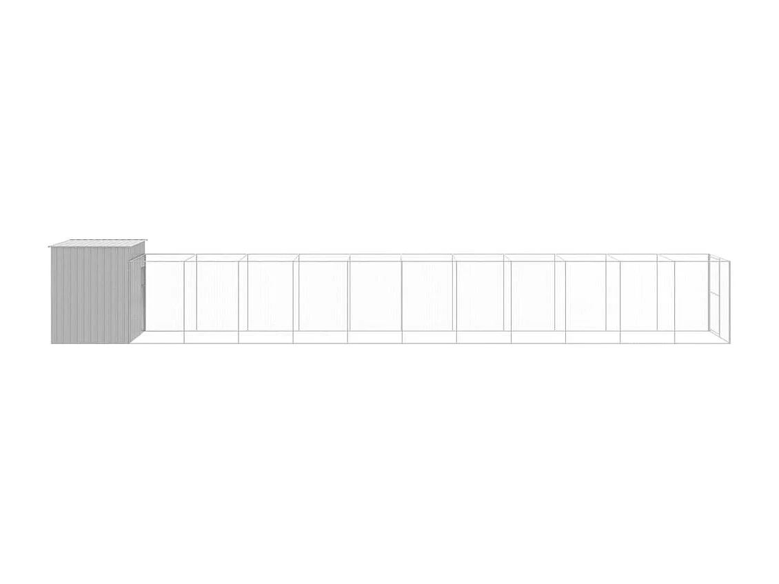 Niche pour chien avec cour gris clair 214x1273x181 cm