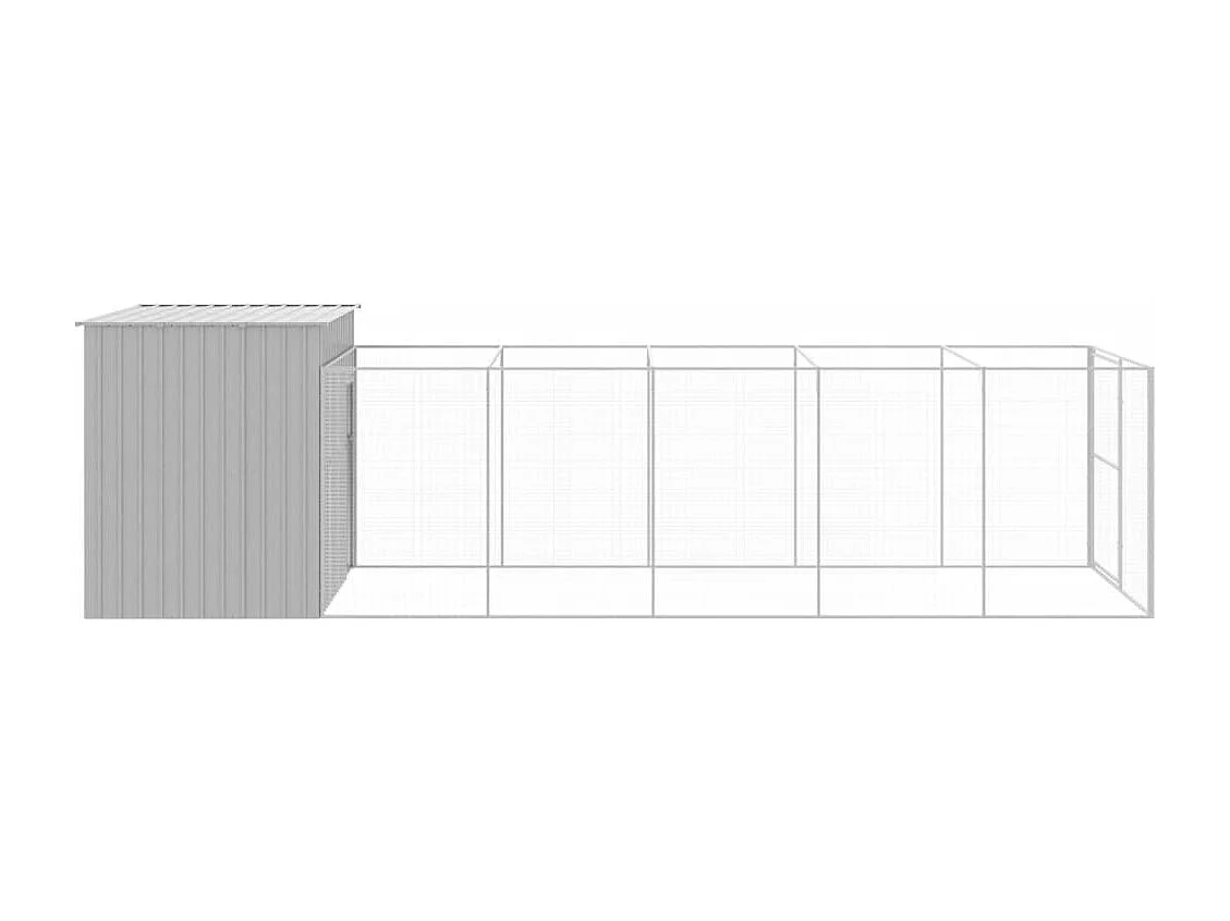 Niche pour chien avec cour gris clair 214x661x181 cm