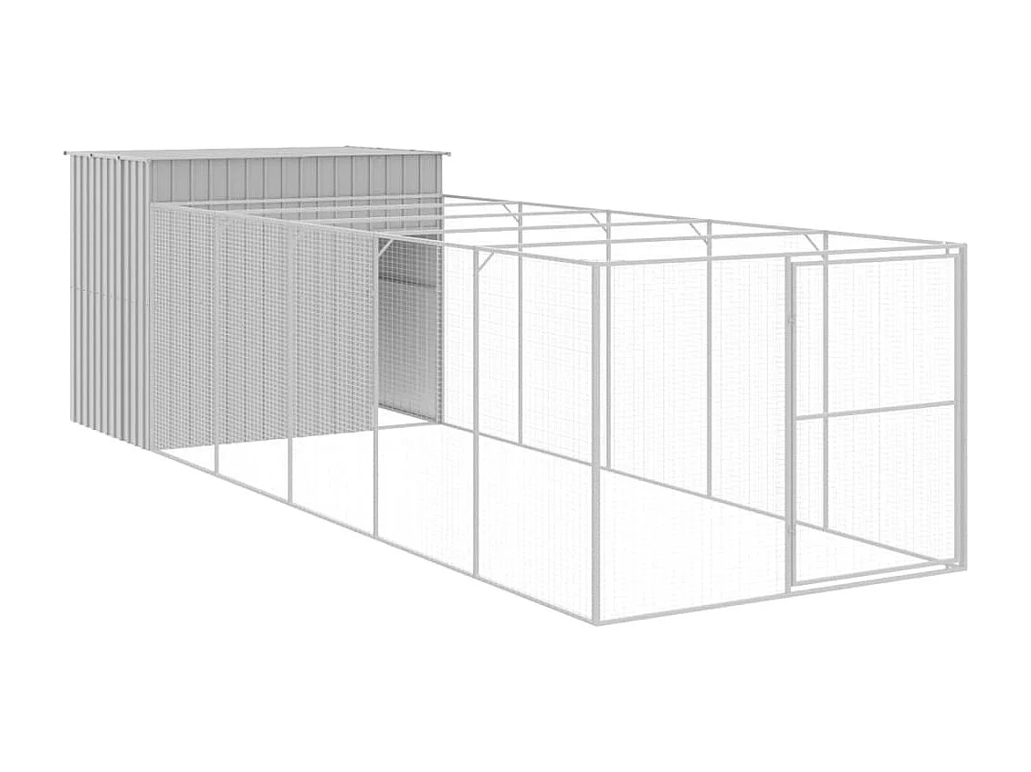 Niche pour chien avec cour gris clair 214x661x181 cm