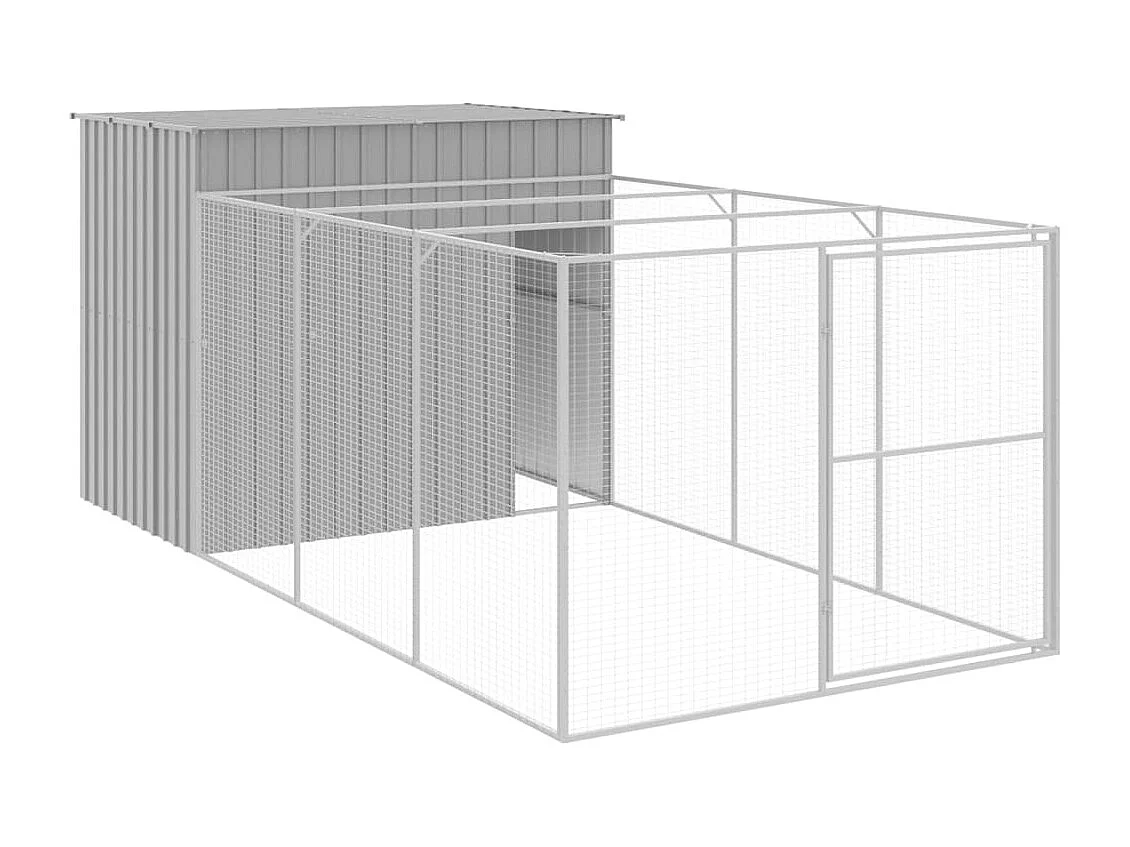 Niche pour chien avec cour gris clair 214x457x181 cm