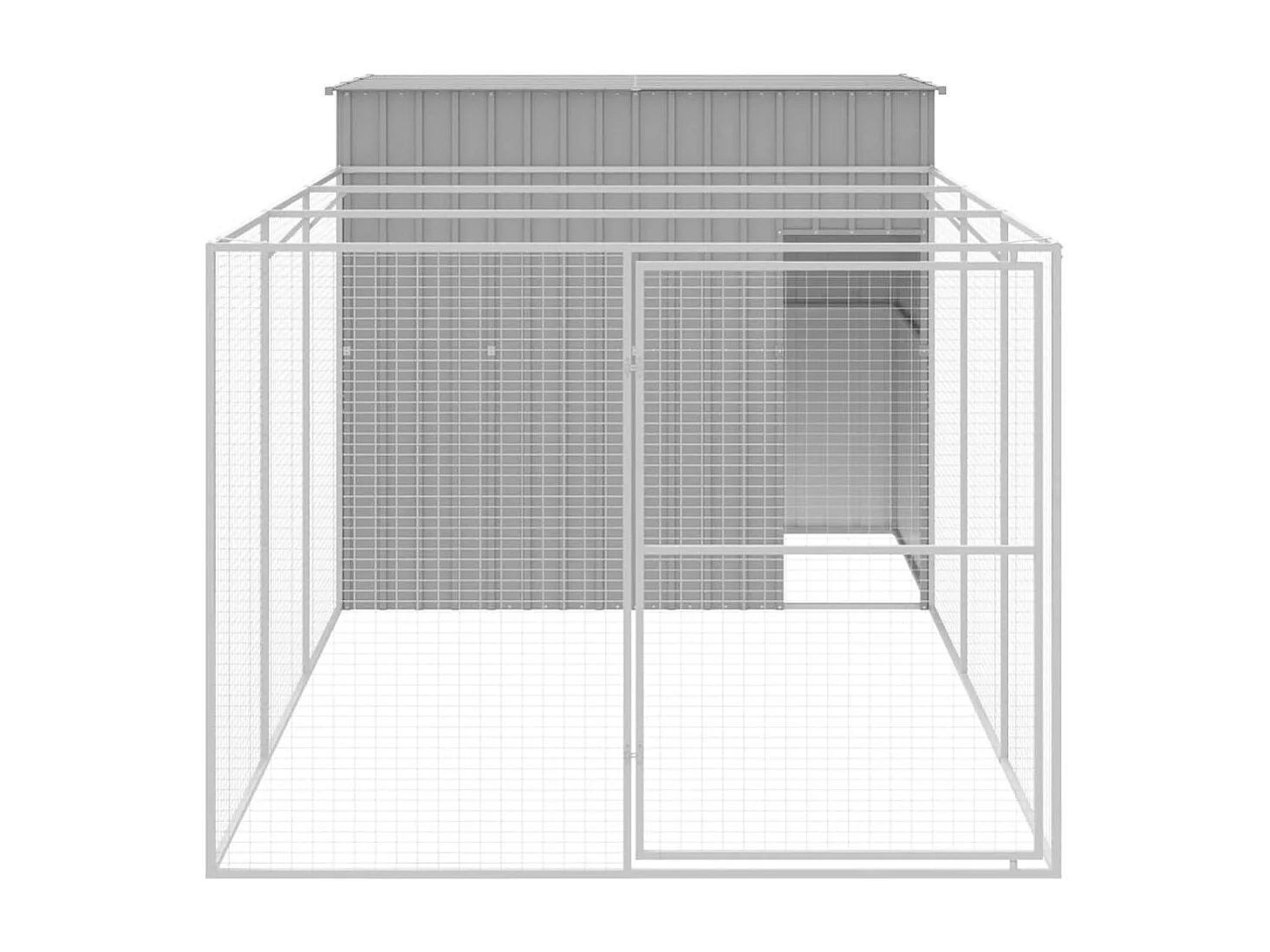Niche pour chien avec cour gris clair 214x457x181 cm