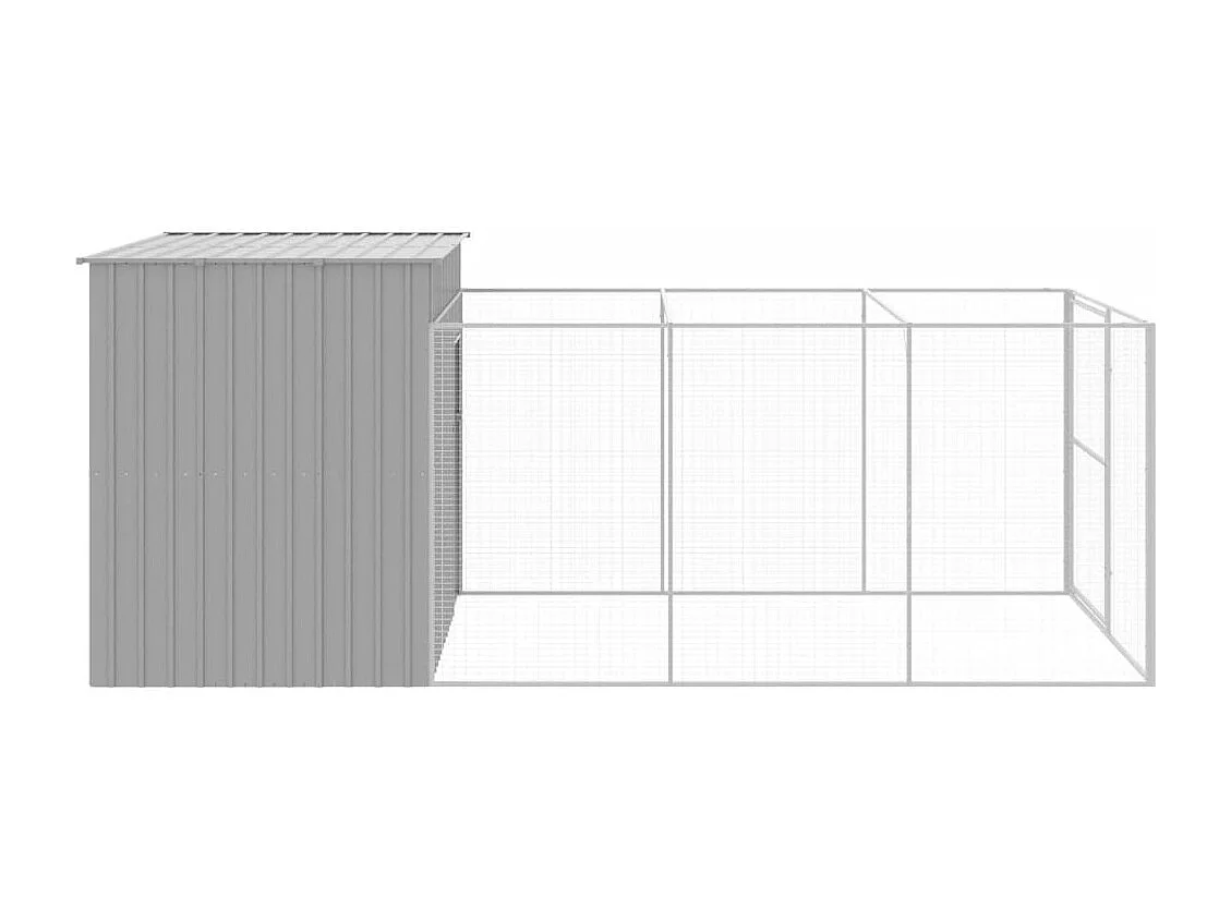 Niche pour chien avec cour gris clair 214x457x181 cm