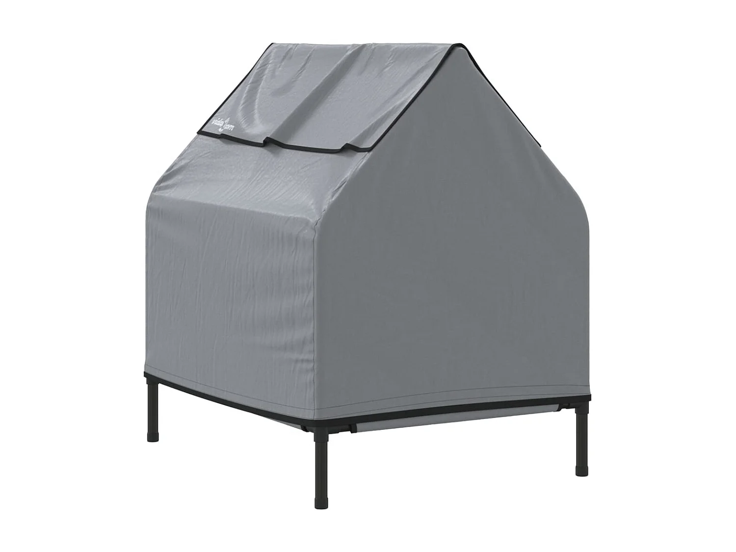 Niche pour chien gris clair tissu oxford et acier