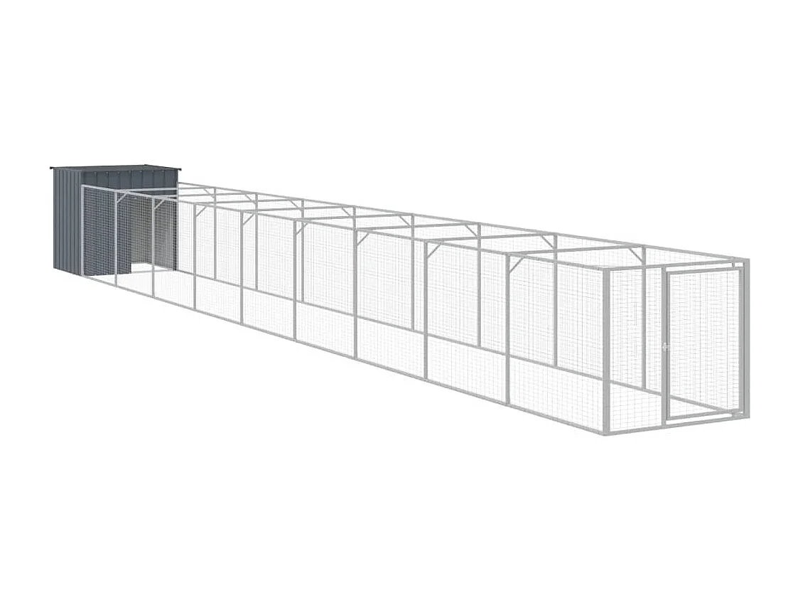 Niche pour chien avec cour anthracite 110x1017x110 cm