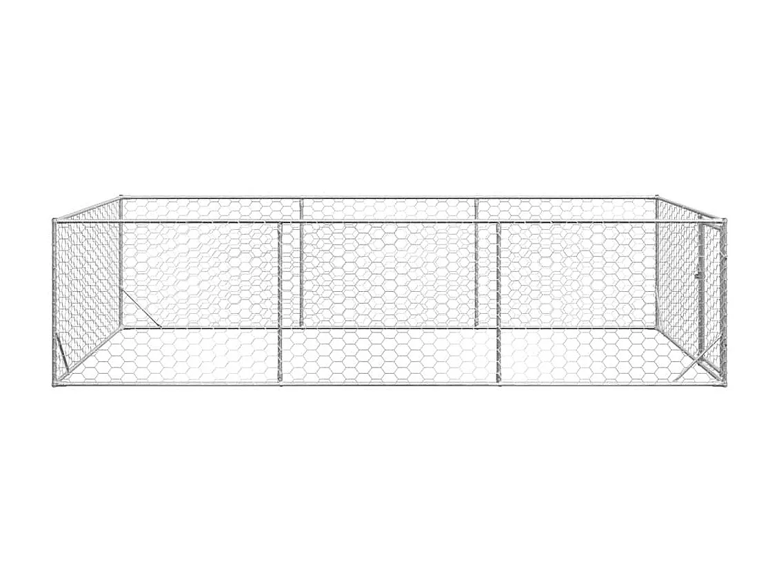 Niche d'extérieur pour chien avec porte, 2 x 4 x 1 m, acier galvanisé
