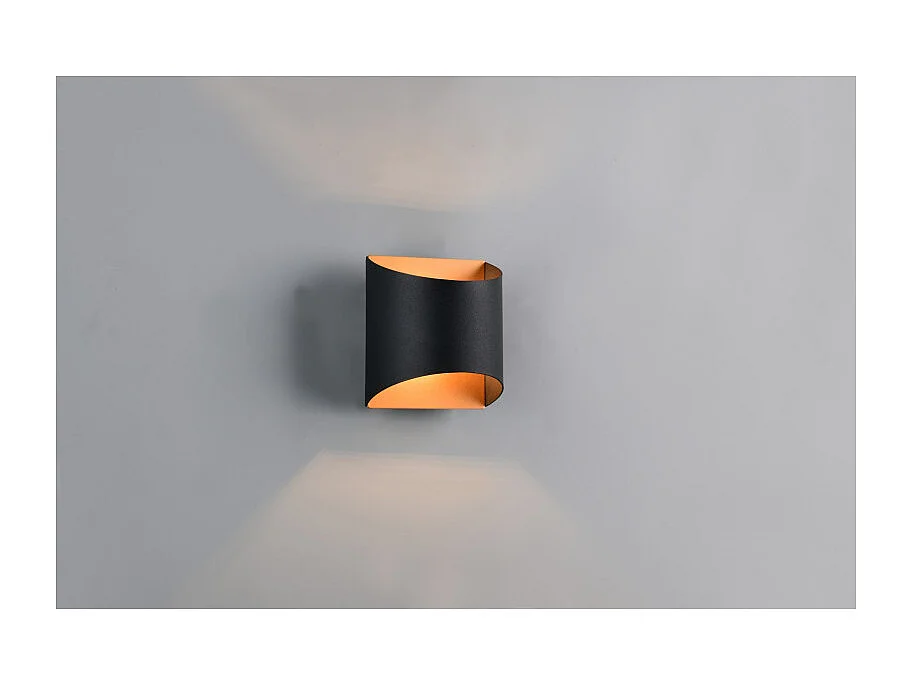 Applique murale Samdel, Noir et Doré